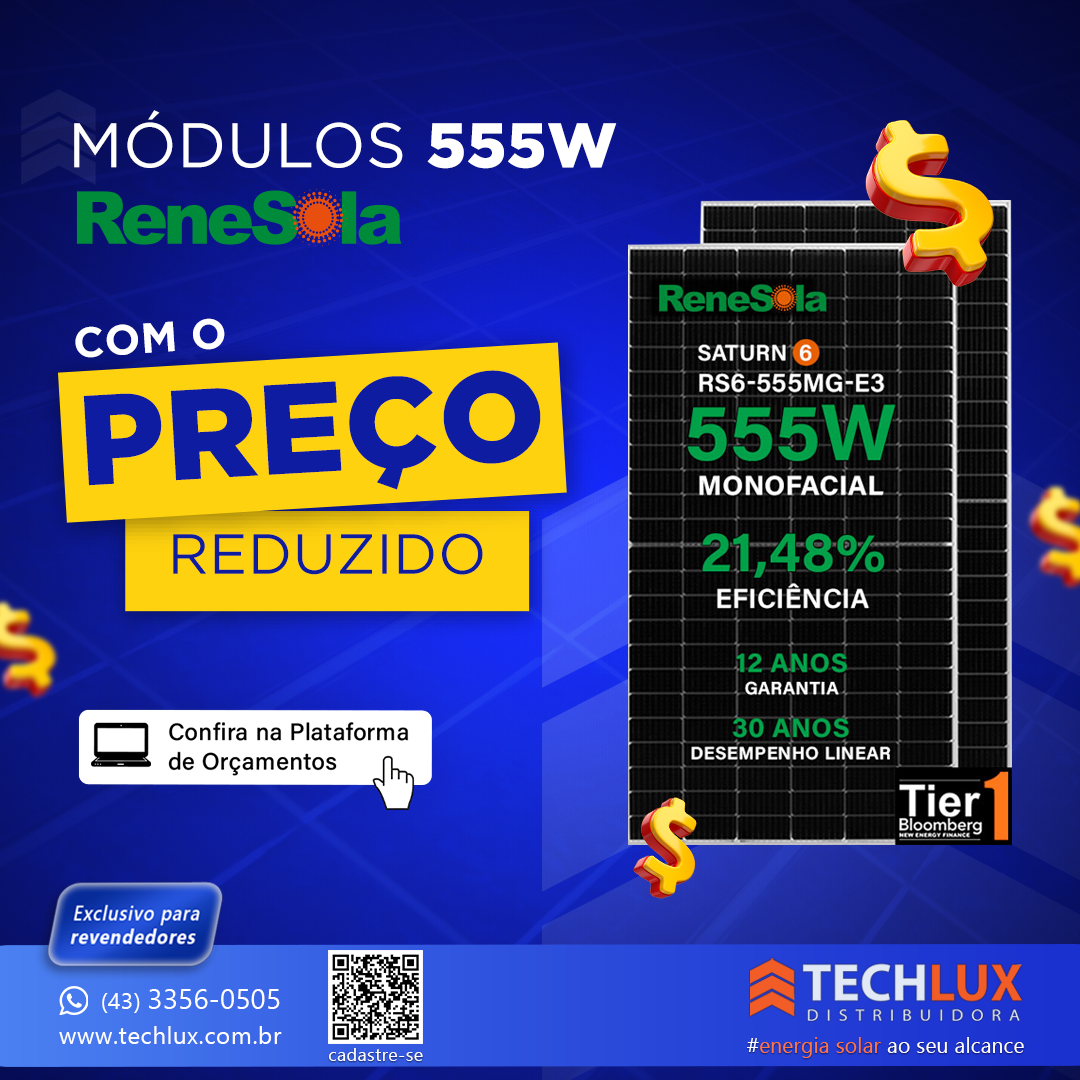 PROMOÇÃO EM MÓDULOS RENESOLA 555W