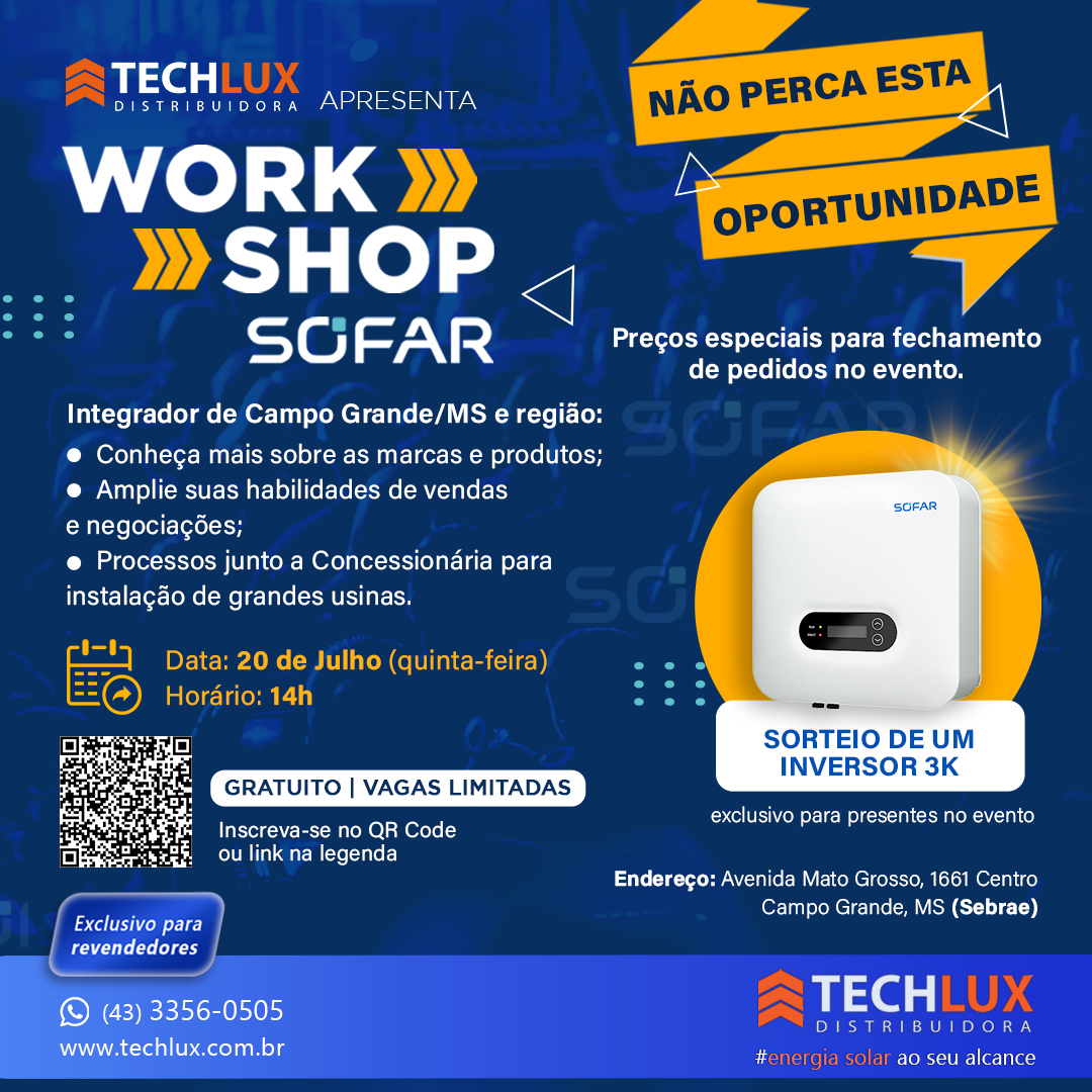 CONVITE: Workshop Sofar Solar & Techlux