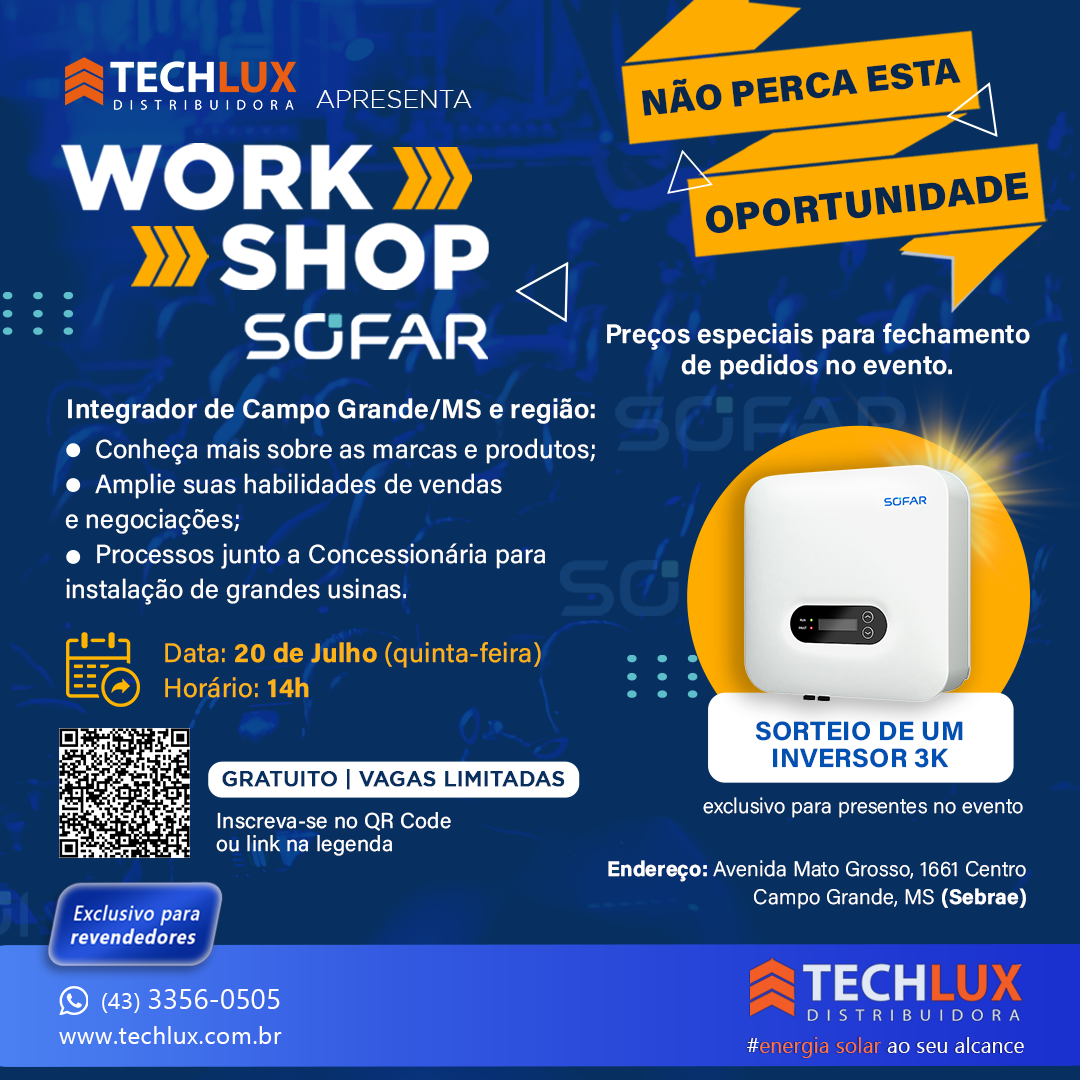 Convite Workshop Sofar Solar And Techlux Techlux 7431