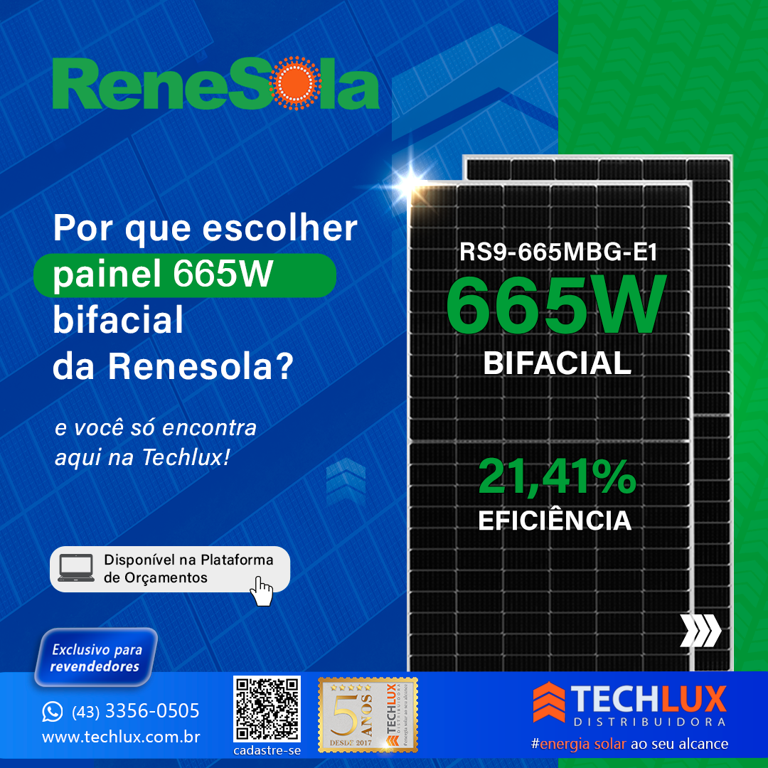 Por que escolher Painel 665W bifacial da Renesola?