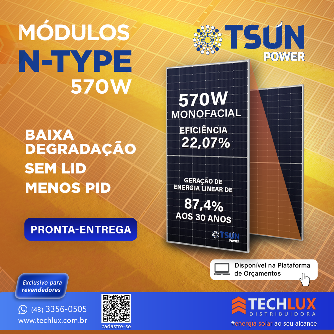 Módulos Com Tecnologia N Type Pronta Entrega Techlux 9358