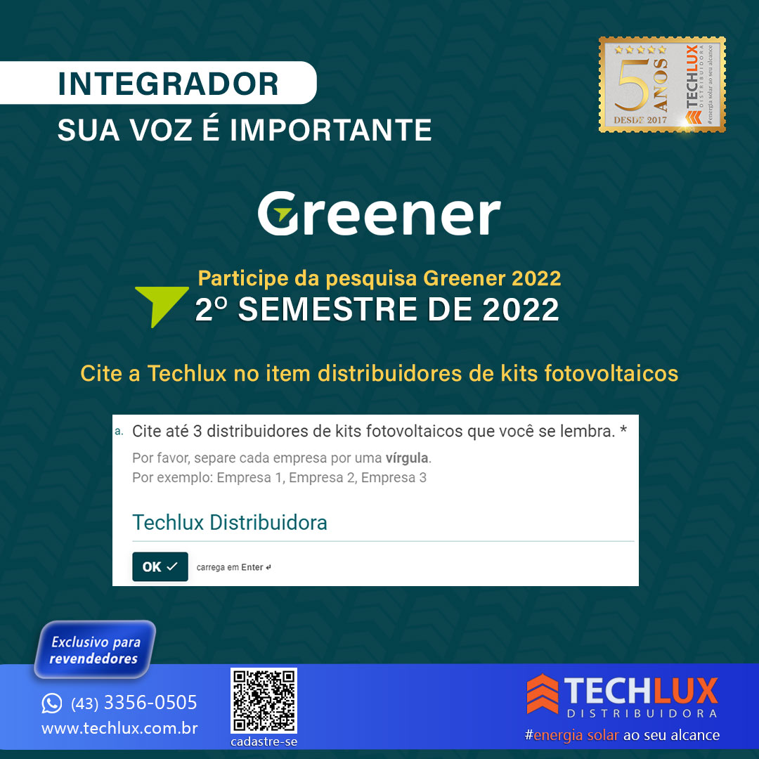 Participe da pesquisa Greener de Geração Distribuída