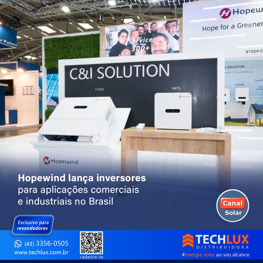 Hopewind lança inversores para aplicações comerciais e industriais no Brasil