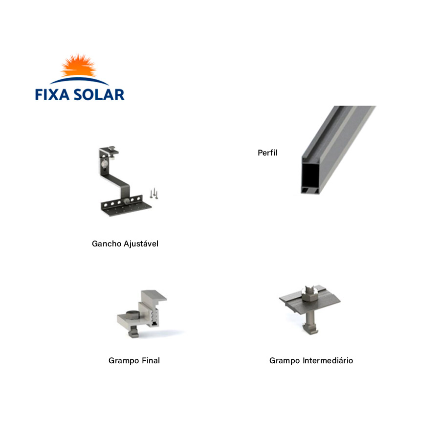 Kit Fixa Solar - Estrutura Telha Cerâmica
