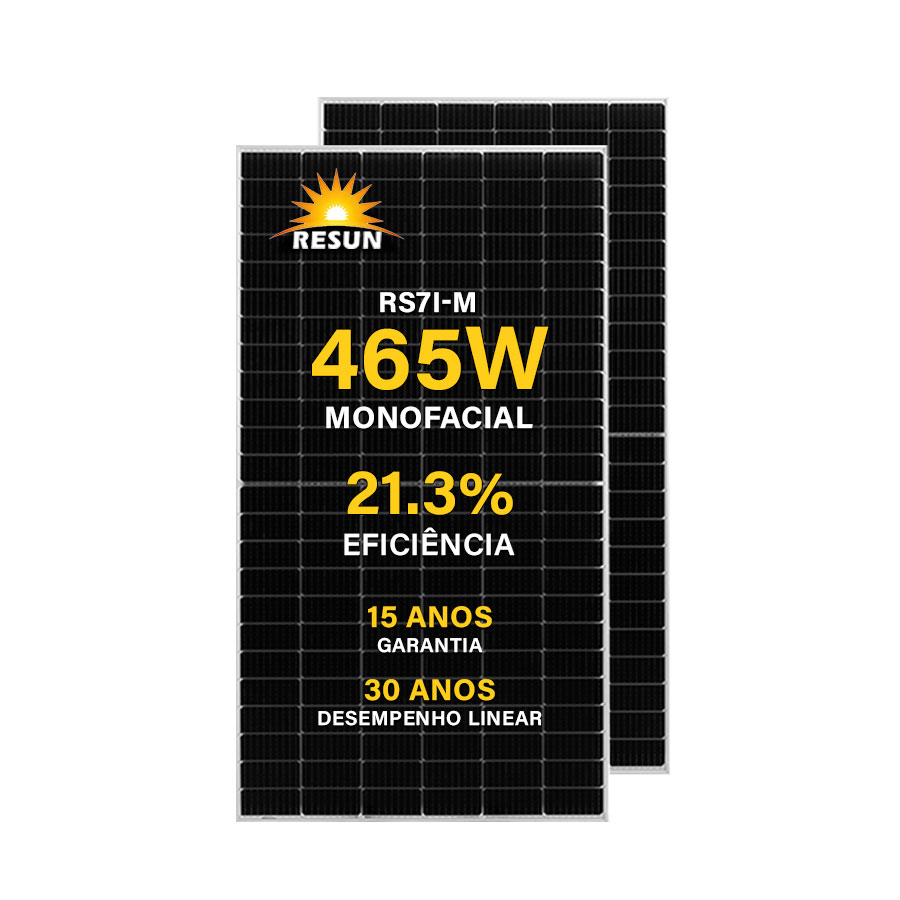 Módulo Fotovoltaico Resun 465W Monofacial Monocristalino Halfcell