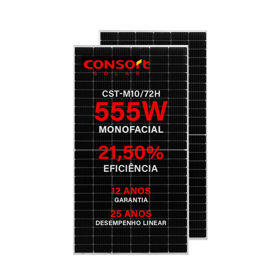 Módulo Fotovoltaico Consort Solar 555W CST-M10/72H-555W Monocristalino Halfcell