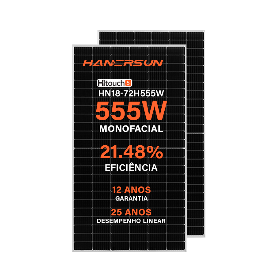 Módulo Fotovoltaico Hanersun 555W HN18-72H555W Monocristalino Halfcell