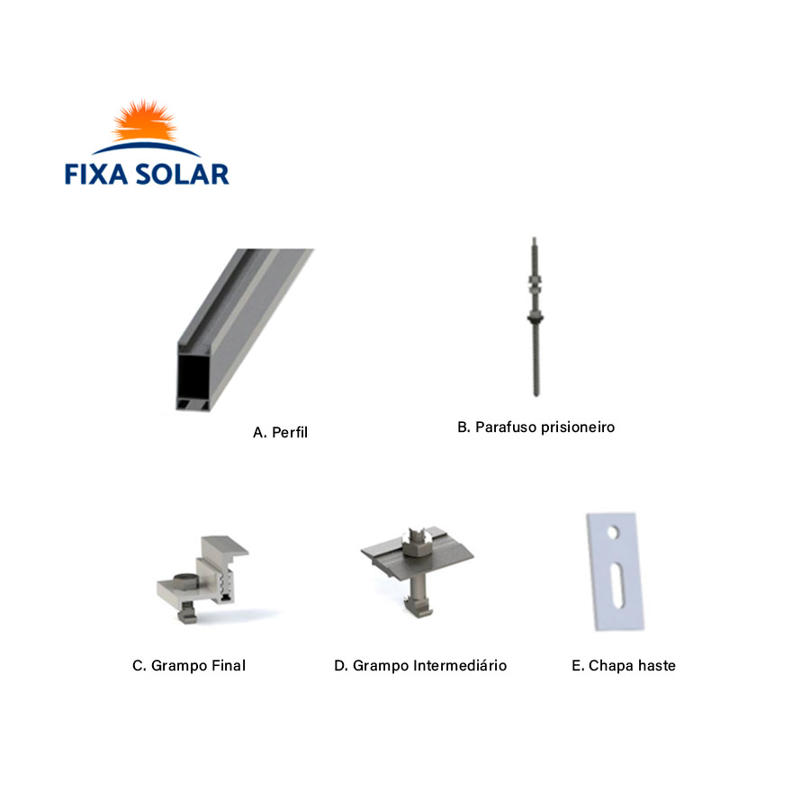 Kit Fixa Solar - Estrutura Telha Fibrocimento
