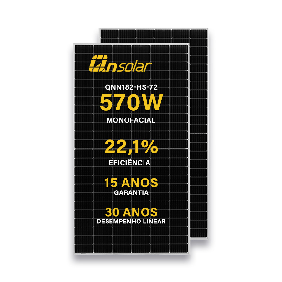 Módulo Fotovoltaico QN Solar 570W QNN182-HS570-72 Monocristalino Halfcell