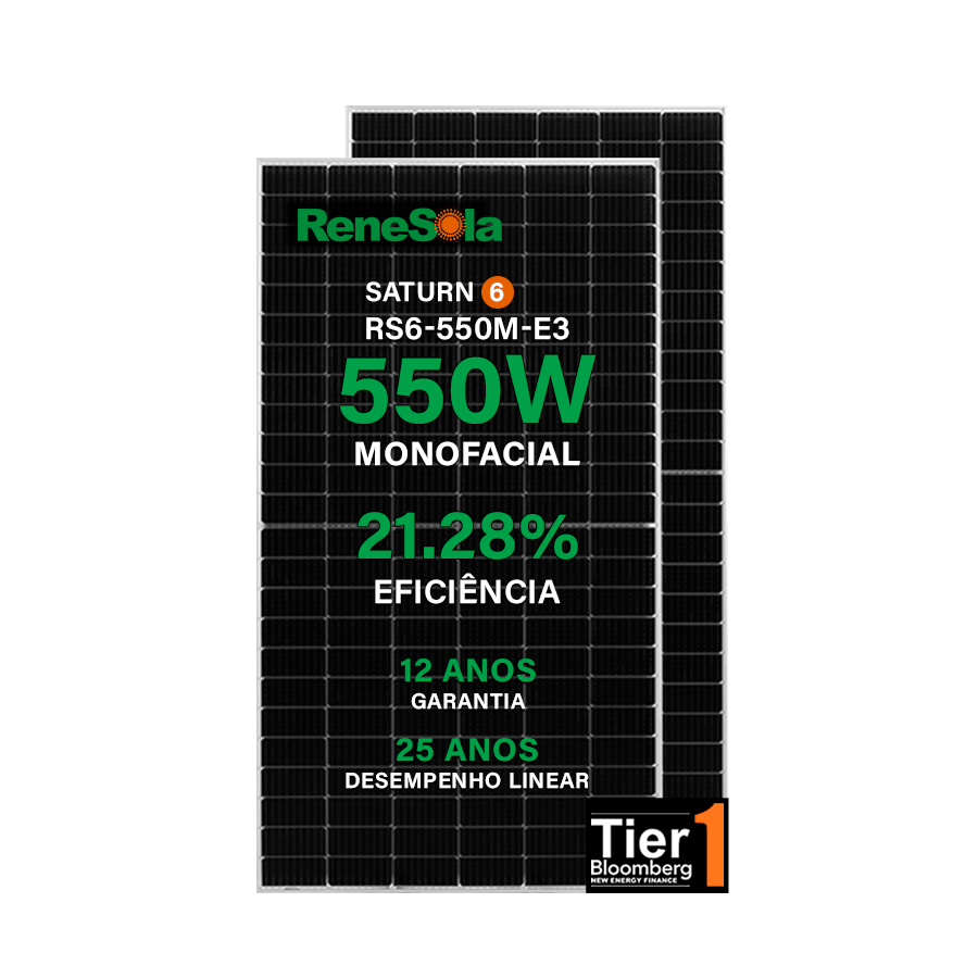 Módulo Fotovoltaico Renesola 550W RS6-550M-E3 Monocristalino Halfcell