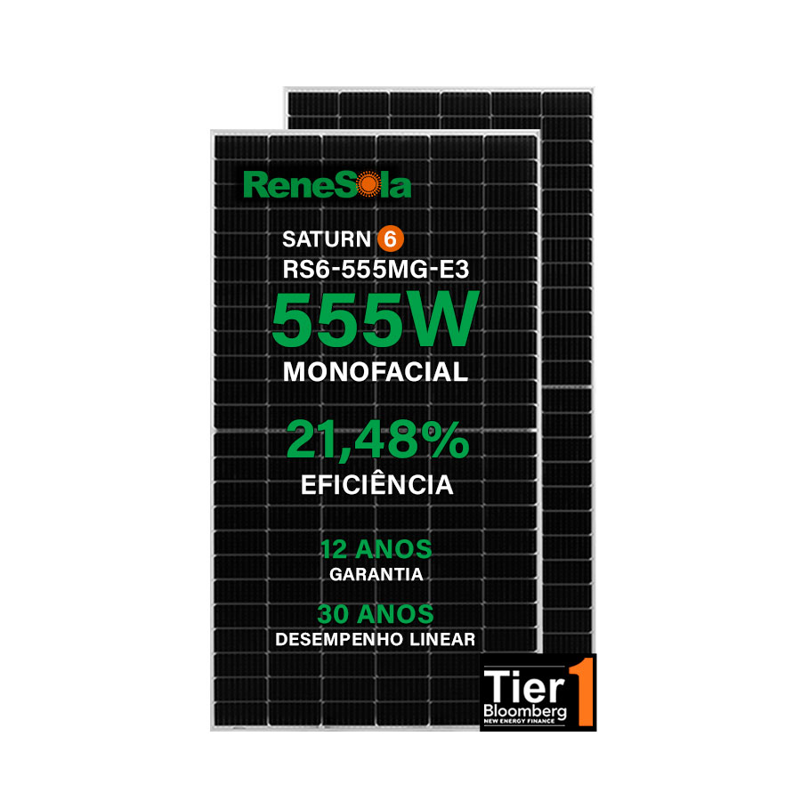 Módulo Fotovoltaico Renesola 555W RS6-555MG-E3 Monocristalino Halfcell